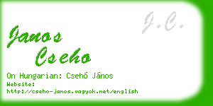 janos cseho business card