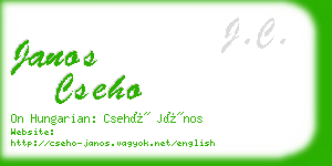 janos cseho business card